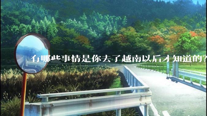 有哪些事情是你去了越南以后才知道的？
