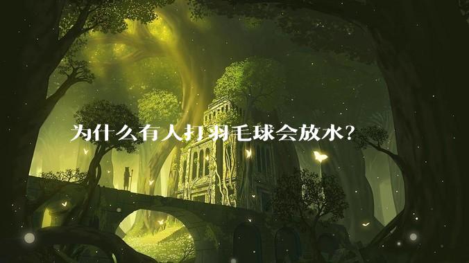 为什么有人打羽毛球会放水？
